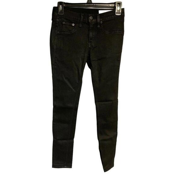 Rag & Bone Black Jeans Low Rise Legging Cotton‎ Denim Size 24 Women's Classic - Picture 1 of 4
